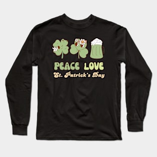 Peace Love St. Patricks Day Retro Long Sleeve T-Shirt